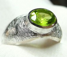 Peridot Olivin Ring 925 Silber