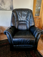 Elektrischer Echt-Ledersessel in Schwarz, Marke Elastoform