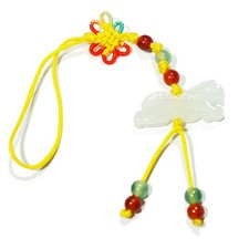 Glücksbringer Jade Pferd Sternzeichen Schlüsselanhänger Handyanhänger gelb