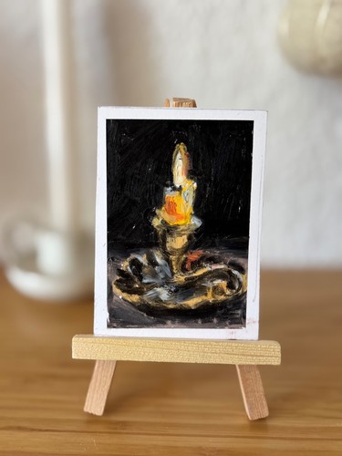 Original aceo candle painting - original,