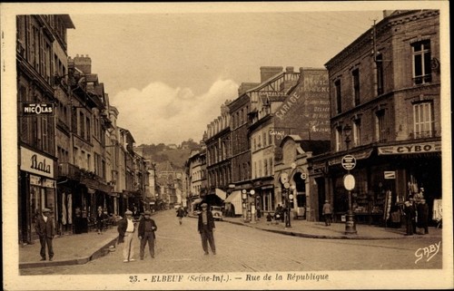 Elbeuf seine maritime - ak, rue