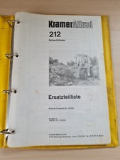 Kramer Ersatzteilliste 212 Radlader Schaufellader Radlader