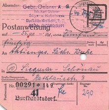 897258) SBZ Postanweisung mit