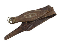 Ranzen Ledergürtel Federkiel Stickerei 19. Jh. Tracht Geldkatze Österreich Stier