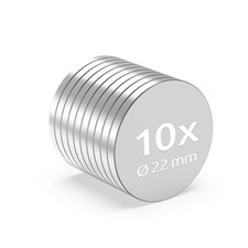 10x Neodym Magnete rund 22x2mm