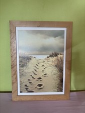Wunderschönes Naturbild mit Tiefe – Fußspuren im Sand – Ruhe 79x59 cm