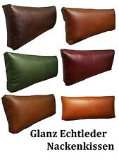 Glanz Echt Leder Nackenkissen Lederkissen Sofa Dekokissen Rindsleder Kissen