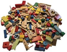 Holzbausteine Klötze Sammlung Konvolut ca. 200 Teile bunt und natur hochwertig