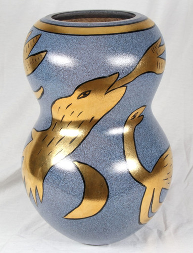 Glas vase inka signiert - vase,