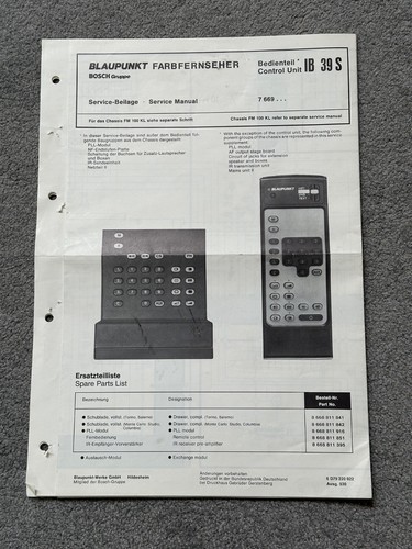 Service manual schaltplan - manual,