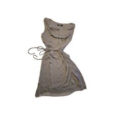 Kleid ? 40 L Hallhuber 100% Seide Grau Graublau Rauchgrau Elegant Leicht