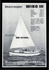 Alte Werbung 1966 Motorsegler WIBO III Woubrugse Werft G. v. Wijk & Toon Holland