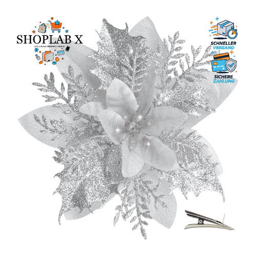 Weihnachtsstern blumen glitzer - weihnachtsstern,