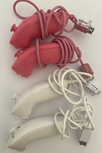 Wii nunchuck weiß - 4x, weiß/pink