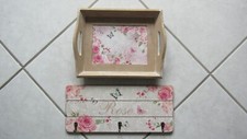 Zier - Tablett + Deko - Wandhaken Motiv Rose Woolworth