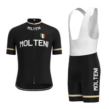 Sommer Schwarz Molteni Neue Herren Radtrikot Trägerhose Suit Cycling Jersey