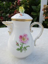 Schöne Meissen Mocca Mokkakanne Bunte Blume Streublume florales Blumenmuster