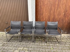 4 Stühle Walter Knoll Art ? Bürostühle Chair Sessel Leder Chrom Freischwinger