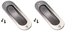 2x Muschelgriff Edelstahl oval