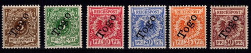 Deutsche kolonien togo mit - kolonien, 1-6