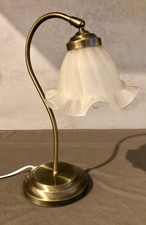 IKEA KUPLETT Nachttischlampe mit Tulpenschirm  Messingoptik (181)