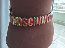 Orig. Moschino  Ledergürtel  rot ca.  87 cm  Glattleder