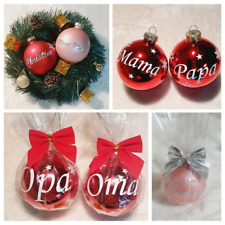 Personalisierte Weihnachtskugeln aus Glas mit Namen und Wunschschriftart 6cm/8cm