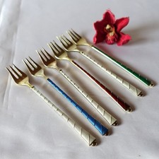 6 Lauridsen Emaille Gabeln 925