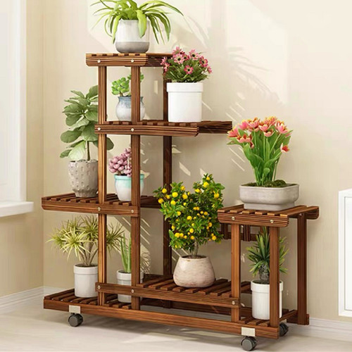 Rollbar blumenregal holz - blumenregal,