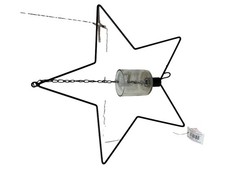 Kaheku Windlicht Stern Hängend Modern Schwarz Metall Glas Deko