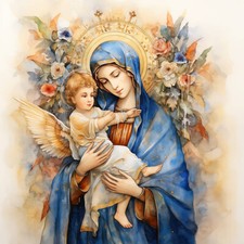 Deko Bild Maria mit Jesuskind Madonna Wandbild Weihnachten Wanddeko Wandfliese