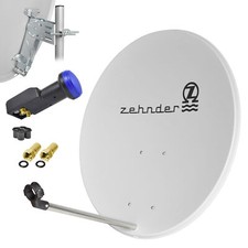 Zehnder Digitale Sat Anlage 80 cm Spiegel Schüssel + Twin LNB 0,1 dB 4k UHD HD h