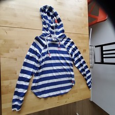 Adenauer & Co Kapuzen Shirt langarm, Blau weiß gestreift in Größe s