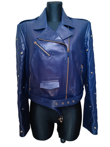 Gianni versace blau lederjacke - versace,