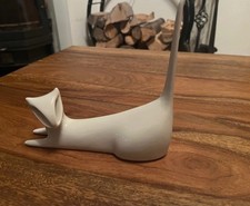 Royal Dux Jaroslav Jezek Cat Katze Skulptur Porzellan Figur Vintage