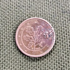 1 Cent Münze 2004 Deutschland Pickel/Materialfehler Fehlprägung 