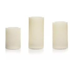 ELAMBIA 3 LED-Kerzen Waben-Design 5h-Timerfunktion Höhe 10, 12,5 & 15cm Weiß