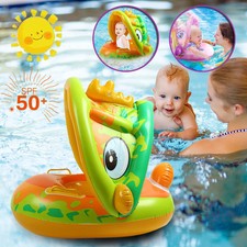 Baby Schwimmring mit Abnehmbar Sonnendach Strand Schwimmhilfe Kinder Schwimmsitz