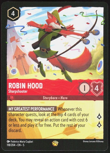 Disney lorcana robin hood - disney, –