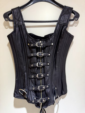 Schwarzes leder korsett - schwarzes,