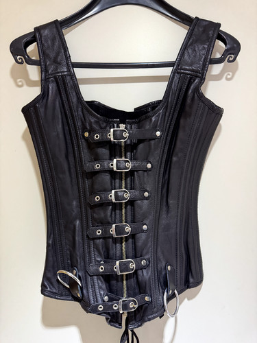Schwarzes leder korsett - schwarzes,