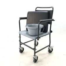 Toilettenstuhl fahrbar Toilettenrollstuhl Duschstuhl + Eimer WC-Stuhl Nachtstuhl