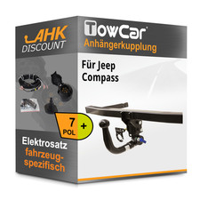 Für Jeep Compass 08.2017-jetzt TOWCAR Anhängerkupplung abnehmbar + 7polig E-Satz