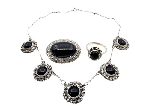 Vintage silberschmuckset mit - vintage-silberschmuckset,