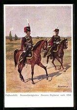 Uniformen des Braunschweigischen Husaren-Regiments nach 1850, Ansichtskarte 