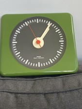 Krups Quarz Electronic Wanduhr Grün 70er Jahre 20,5 x 23 cm  Space Uhr Vintage