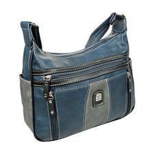 Handtasche Damen Tasche Umhängetasche Crossbody Sportlich Alltag Mode Blau Grau