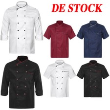 DE Kochjacke Unisex Damen Herren Kochkleidung Professional Koch Uniform Kurzarm