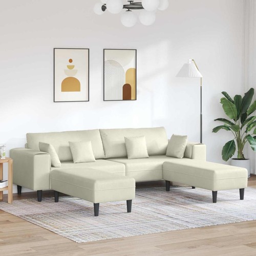Sofa stk creme samt - 3, stk.