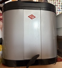Wesco Doppel-Abfallsammler Öko-Sammler Tretmülleimer Mülleimer 170 Silber 2x15 L